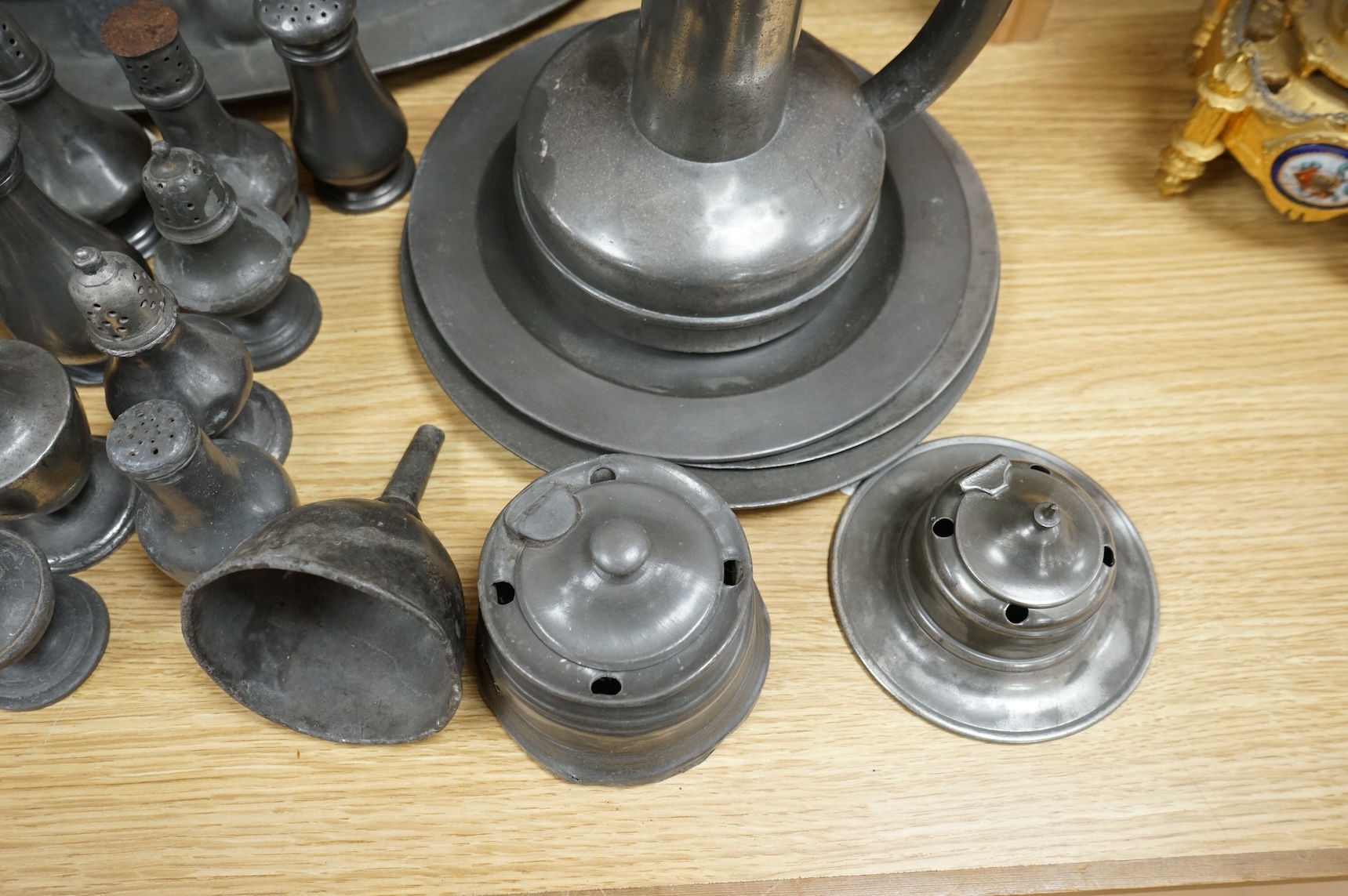 A collection of 18th century and later pewter